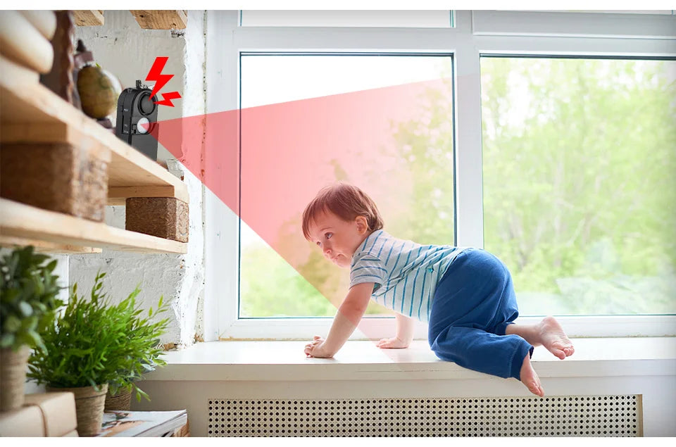 KERUI Portable Mini Motion Detector Alarm 120DB Siren SOS LED Light Security Alarm For Travel Home Kids Safe Personal Alarms