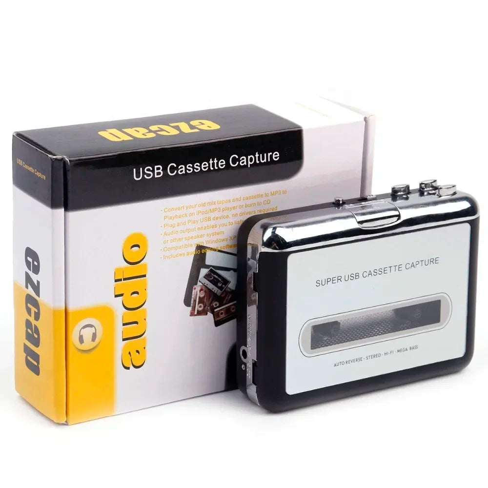 Portable USB Cassette Player & Tape-to-MP3 Converter