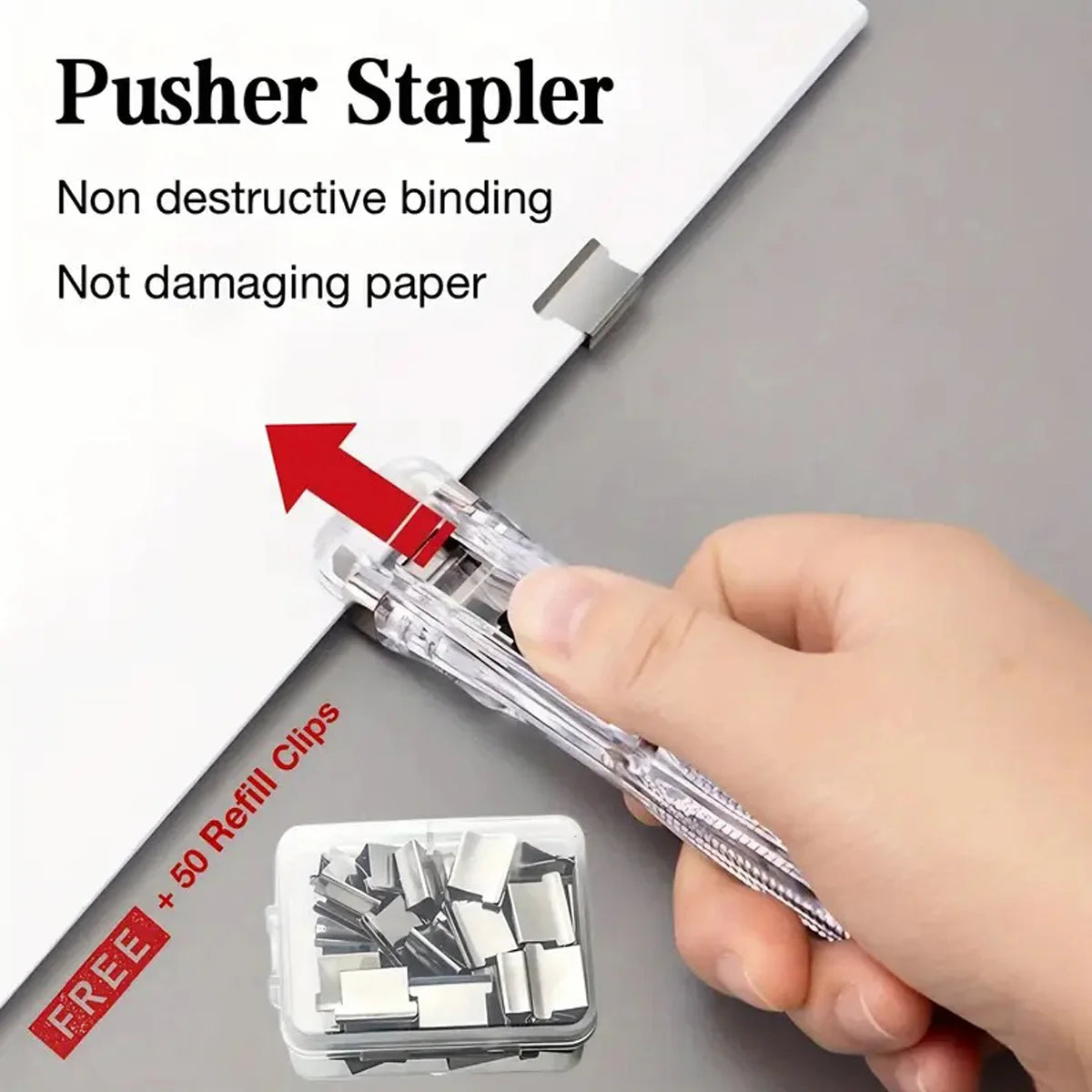 Paper Clip Pusher Set, 2 Pushers & 100 Clips
