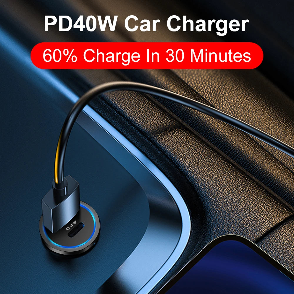 Dual USB-C PD Car Charger Adapter