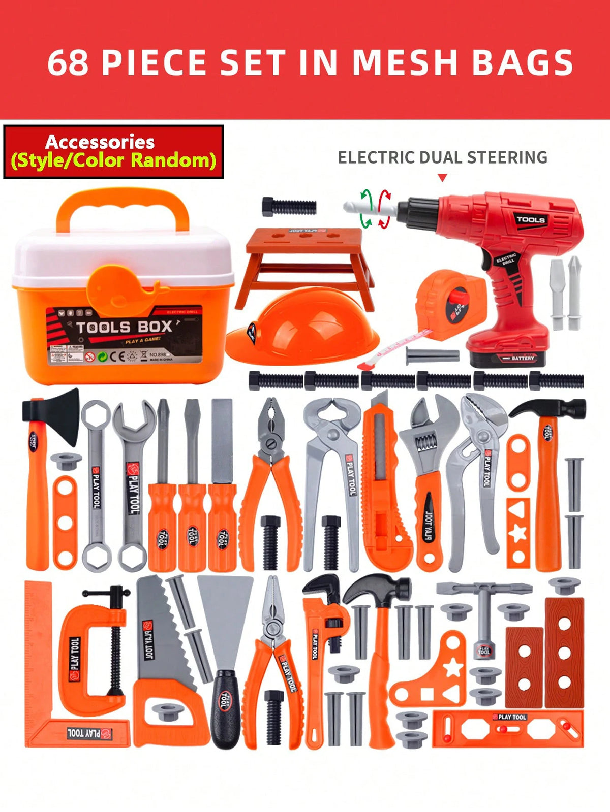 Kids Pretend Tool Kit for Imaginative Repair Play