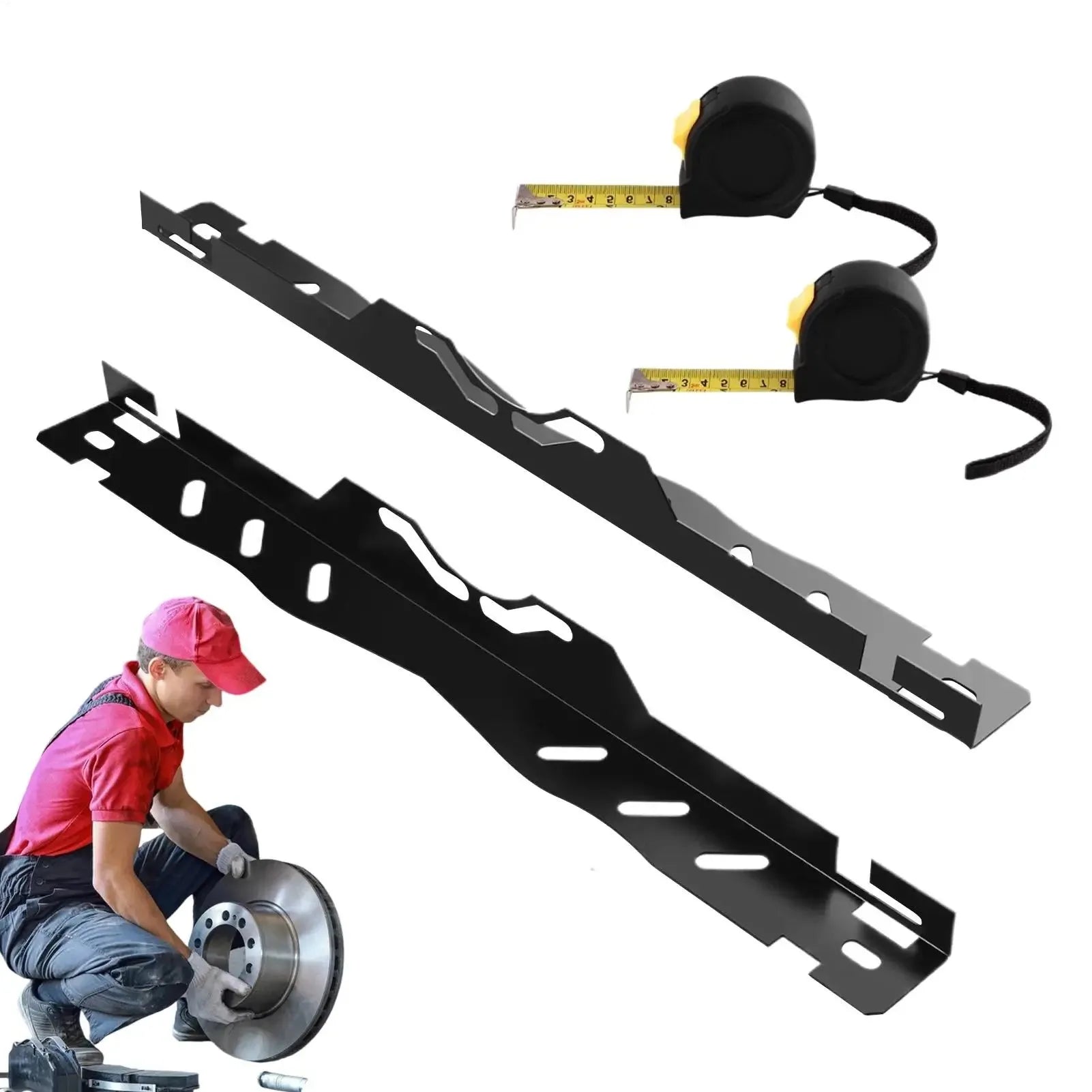 Paires de plaques d'outil d'alignement des roues avec rubans à mesurer pour réglage de voiture