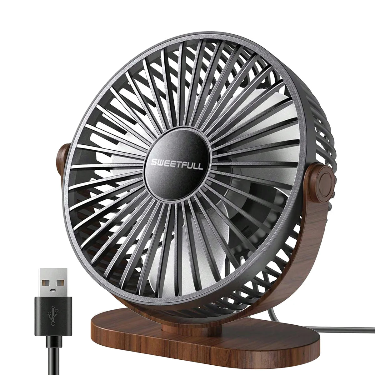 USB Desktop Wall Mounted Mini Fan, 3-Speed Quiet Cooling Fan
