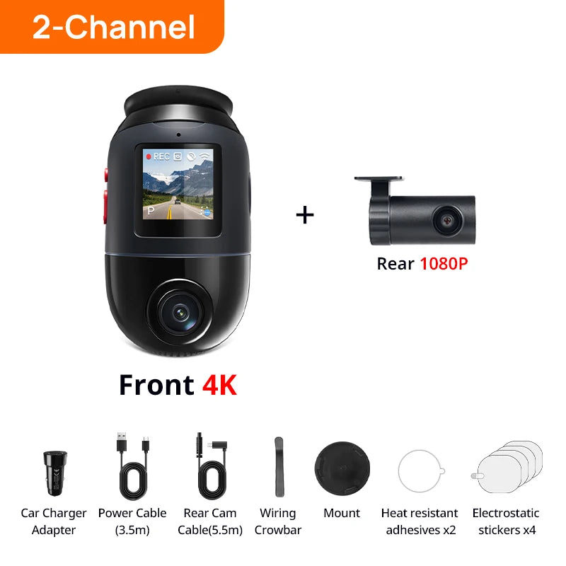 4K 360° Rotating Dash Cam with GPS, ADAS, 4G LTE & Supercapacitor