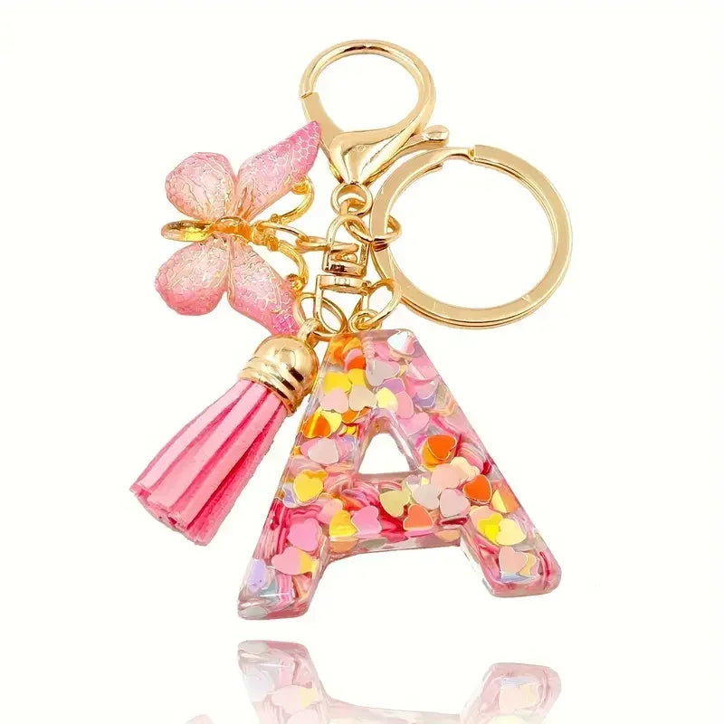 Fashion DIY Κεφαλίδες A-Z Letters keychain Μεταλλικός Φαρέτρα Pendant Key Chain Γυναίκες Κλειδί Αυτοκινήτου Αλυσίδα Απλό Γράμμα Όνομα Κλειδί Δώρο Κοσμήματα