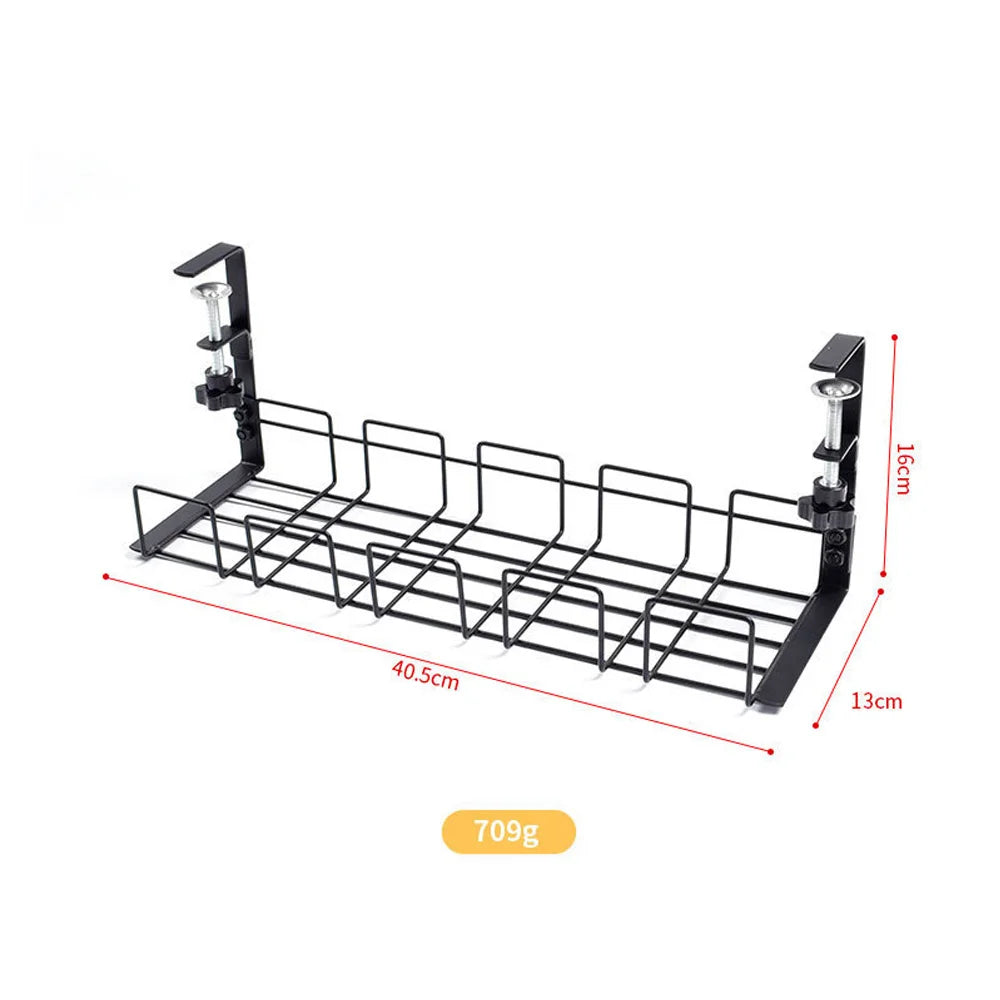 Clamp-On Under-Desk Cable Tray