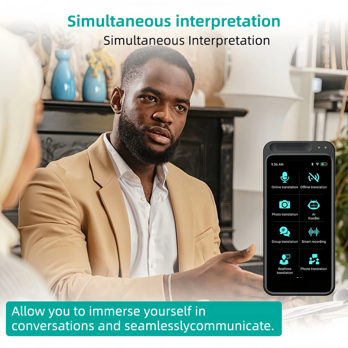 AI Voice translator 139 Languages Real Time translator Offline Photo Translation WiFi Portable translator