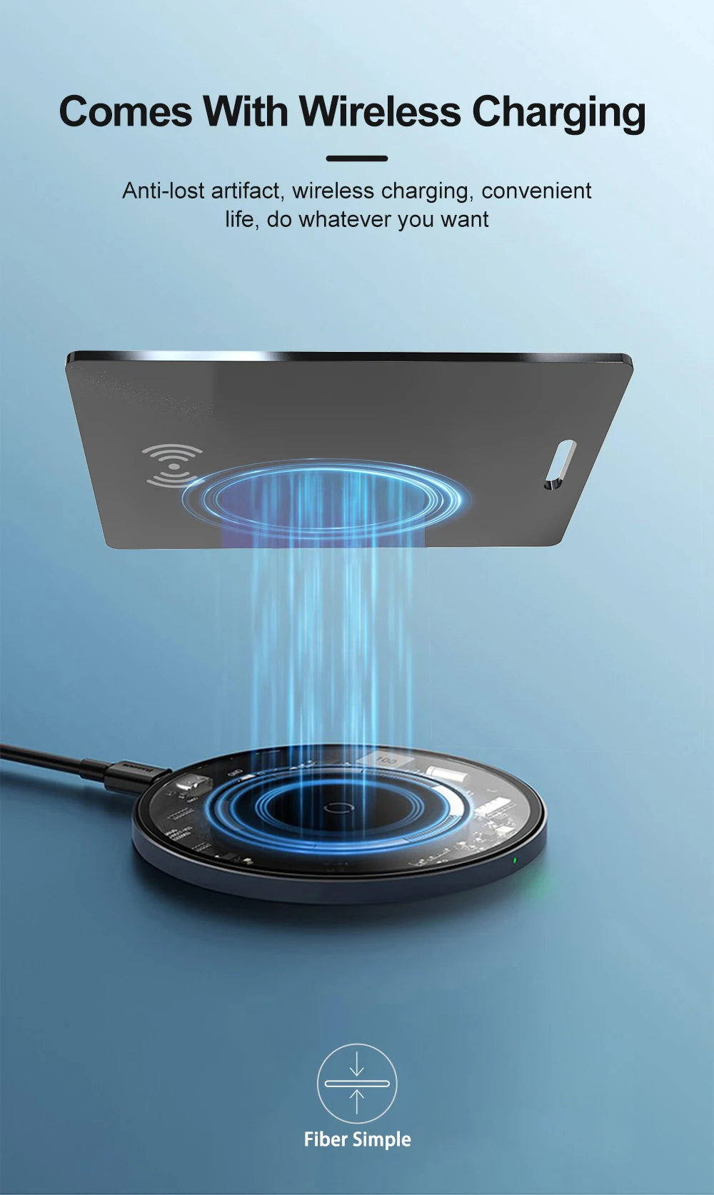 Wallet Tracking Card Ultra-thin GPS Location Smart Anti-loss Tag for Smart Phone Find My Bluetooth Device Wireless Charging