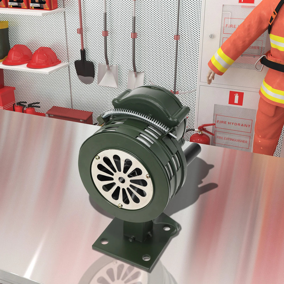 LK-100A Handhållen Siren Aluminiumlegering Manuell vevbar Siren Luftanfall Siren 110dB Högt Alarm för Nödsituation Skola Shopping Brand- och Luftsäkerhetslarm System