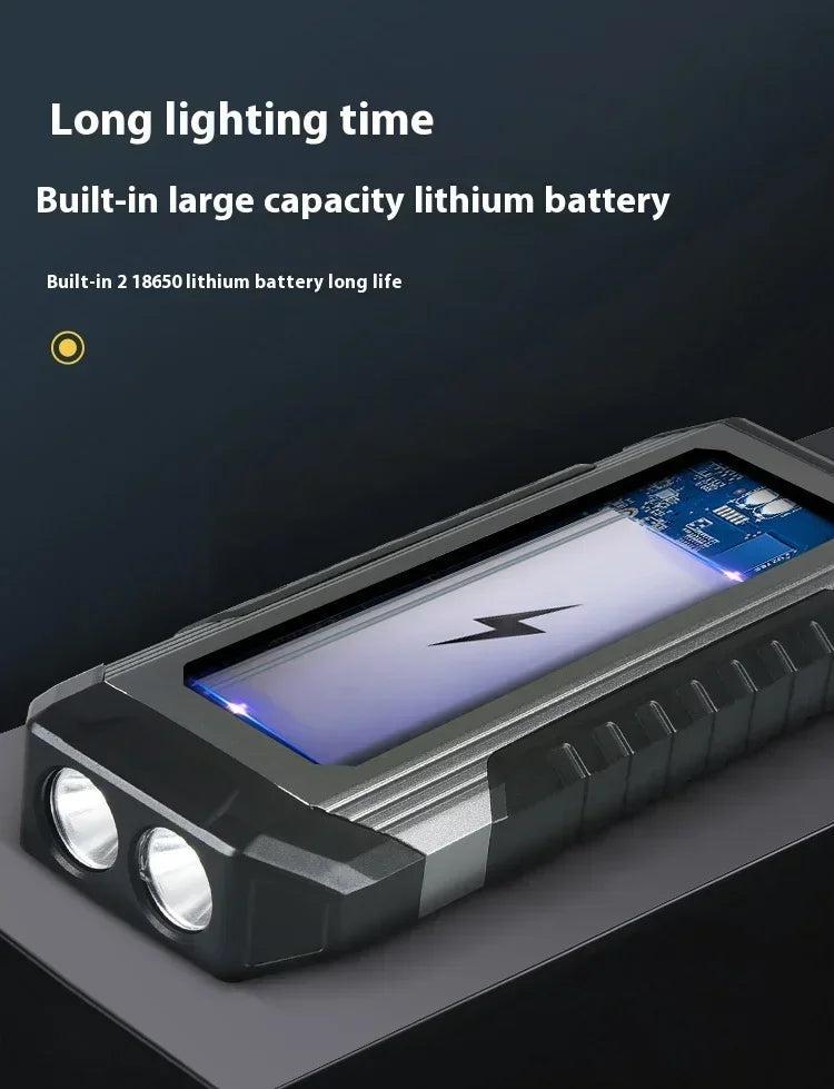 Waterproof with Magnet Flashlight Portable COB Work Light LED 4000mAh Flashlights Multimode 18650 Camping Torch Light