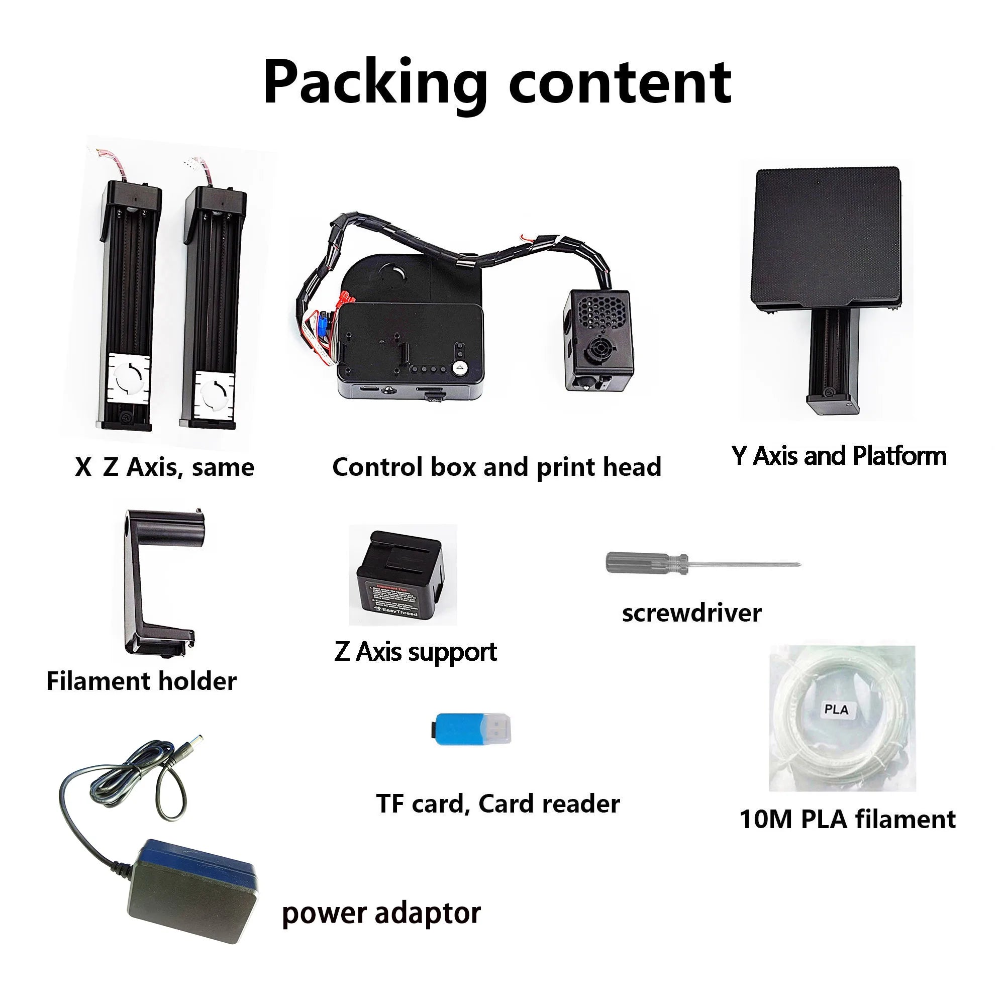 EasyThreed 3D Printer Entry Level Compatible with PLA TPU 1.75mm Filament include Power Adaptor.