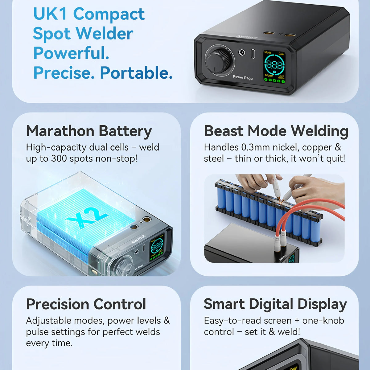 Soudeuse par points pour batterie à commande par pédale UK1