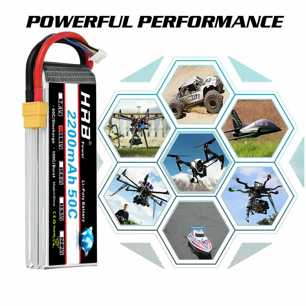 3S 2200mAh Lipo Battery with XT60 Plug for RC Models