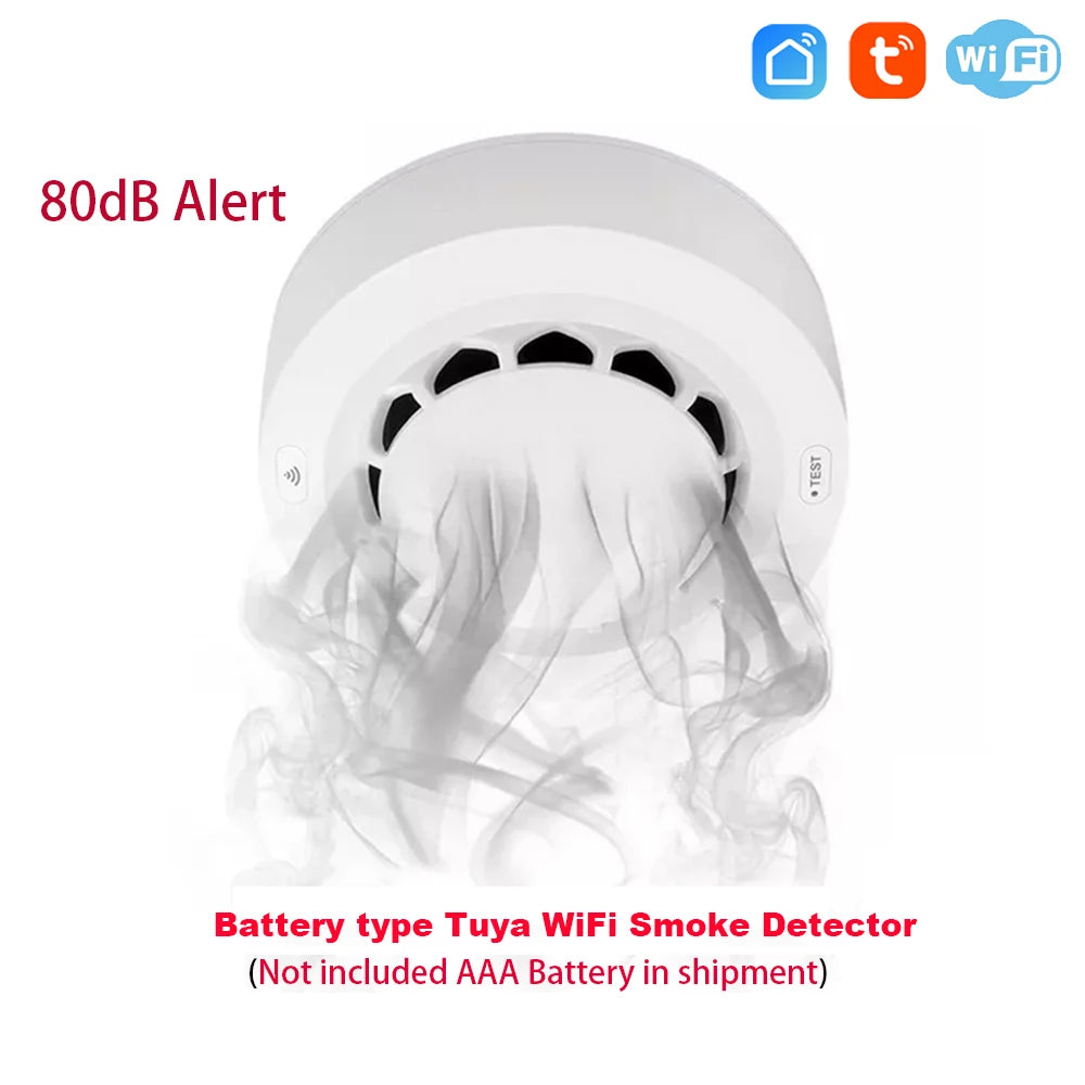 Tuya Smart Smoke Detector for WiFi or Zigbee Home Safety