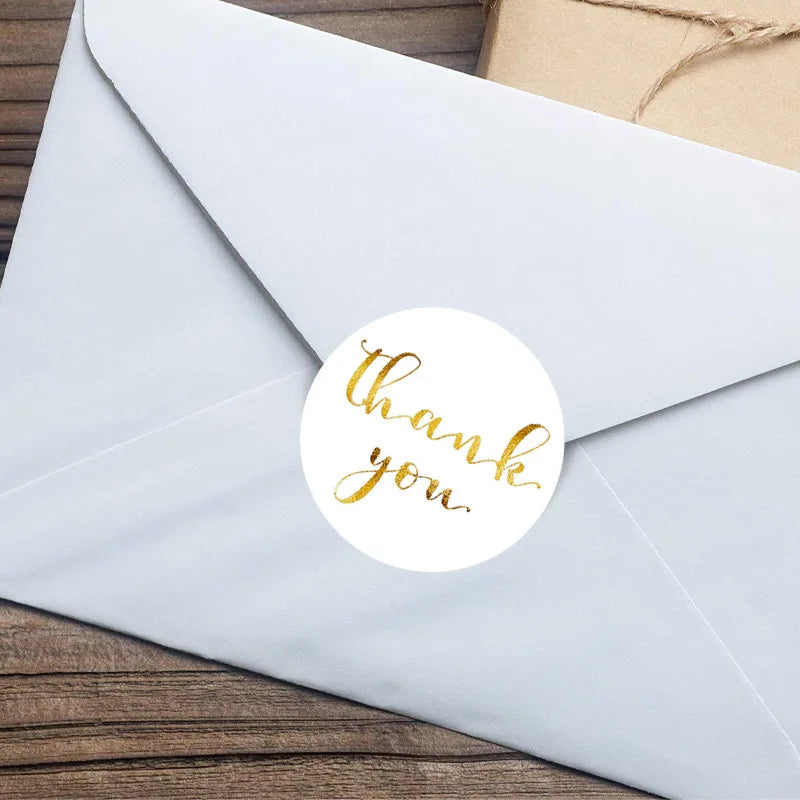 500pcs Round Kraft Thank You Stickers for Gifts and Packaging