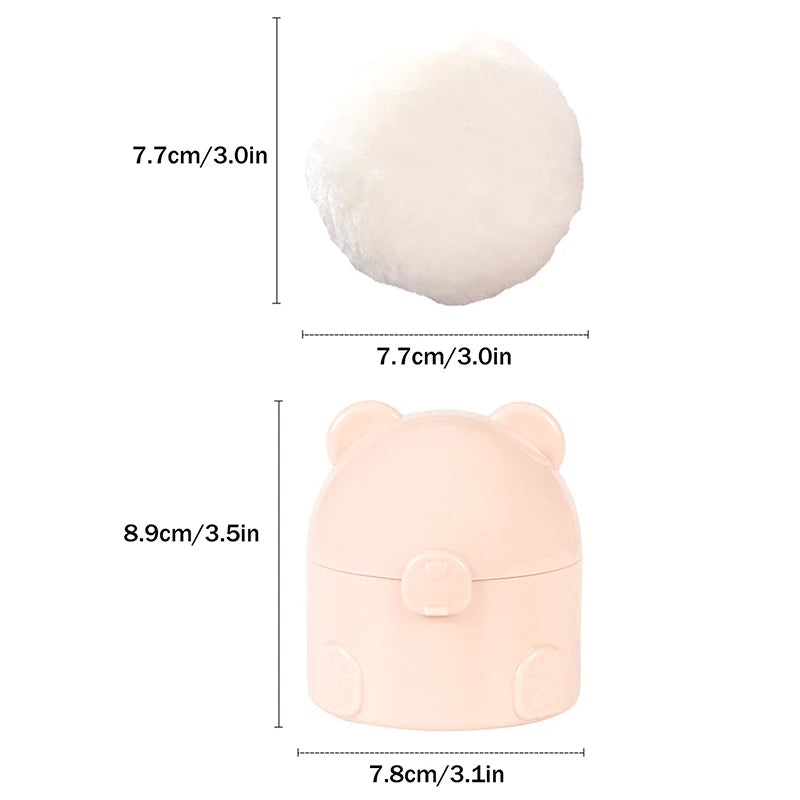 Estojo para esponja de maquilhagem em forma de urso com peneira