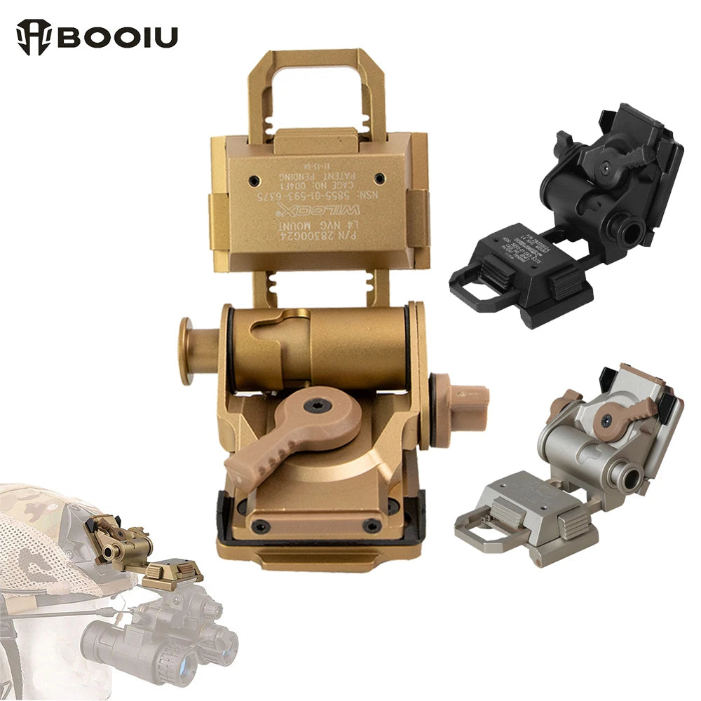 BOOIU Metal/Nylon L4G24 NVG Helmet Mount Holder for PVS15/18 GPNVG18 Goggle Night Vision Stent Outdoor Tactical Helmet Bracket - Spy-shop.com