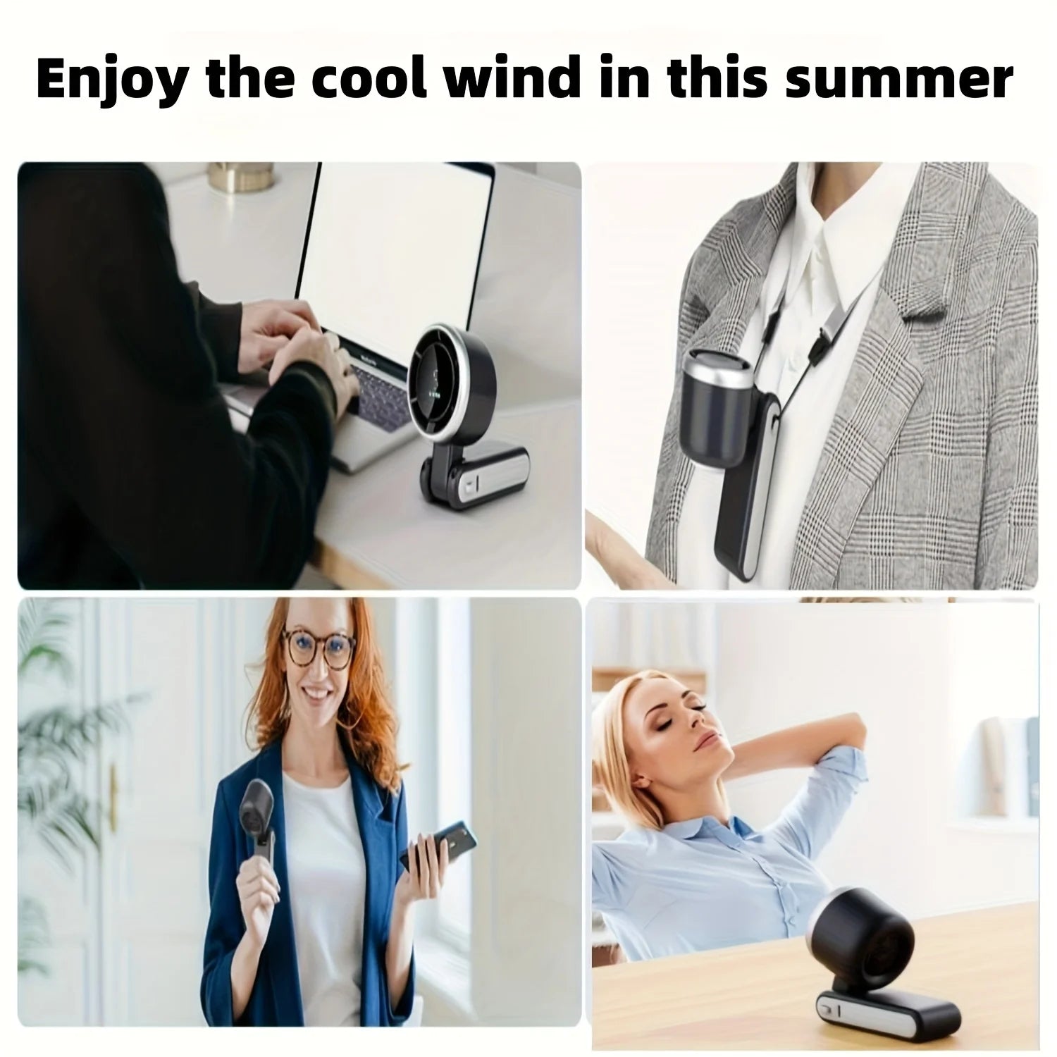 Foldable USB Rechargeable Handheld Fan, 5-Speed Quiet Cooling