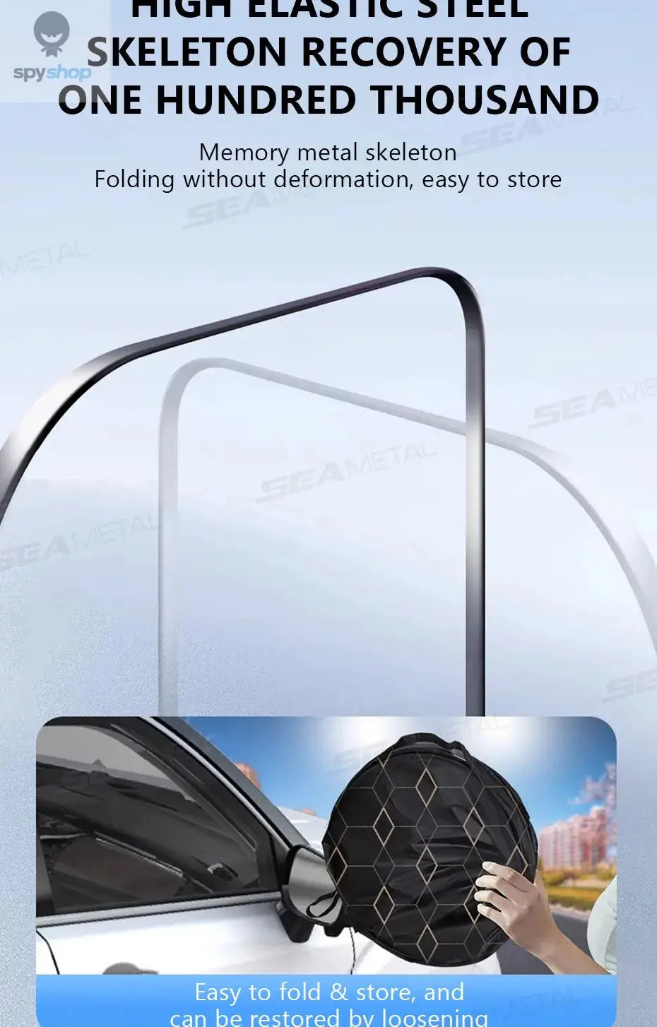 SEAMETAL 5-Layer Car Windshield Sun Shade Cover Foldable Thicken Front Window UV Refletive Sunshade Curtain Sun Protection Cover Spy-shop.com