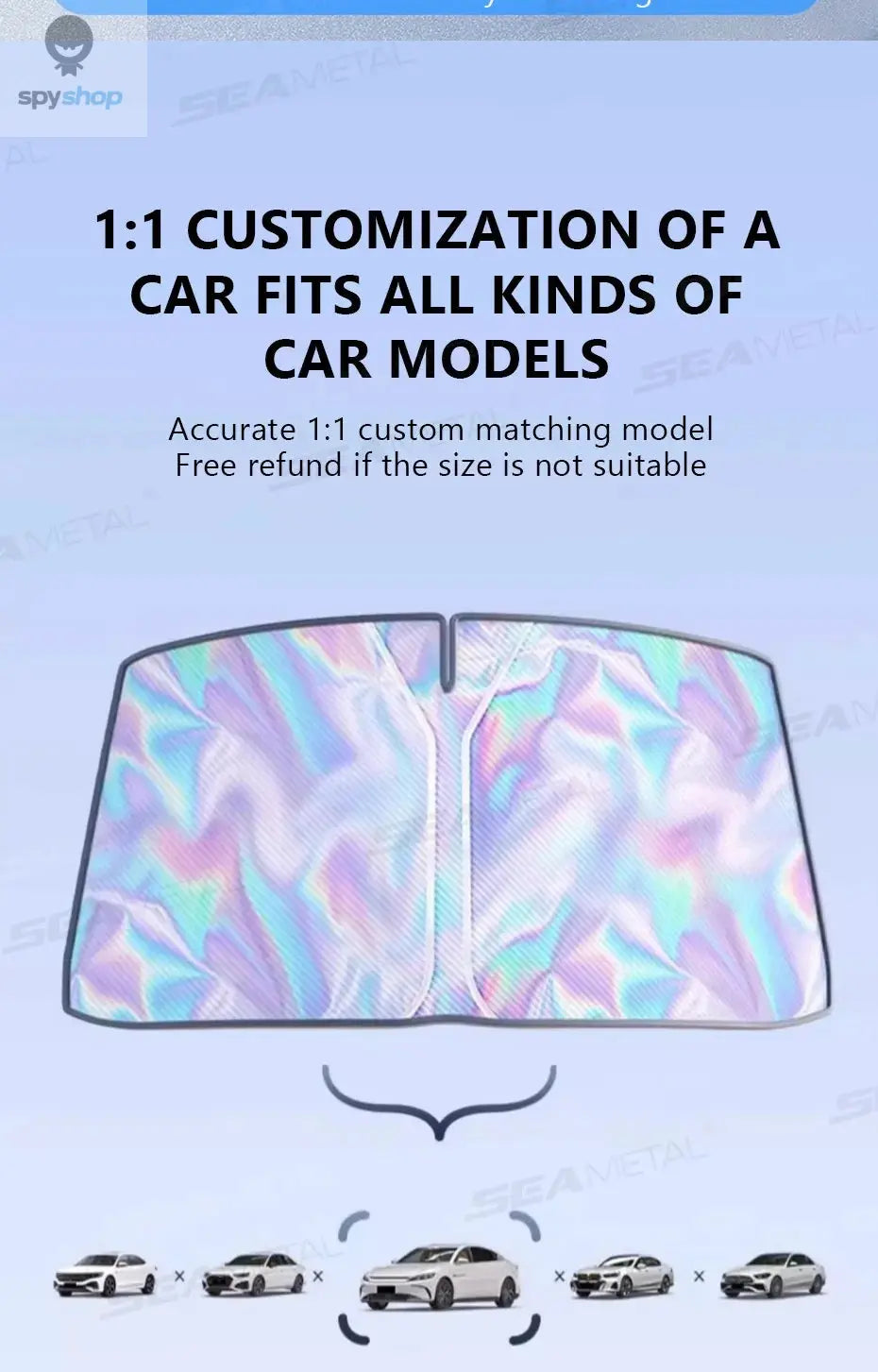 SEAMETAL 5-Layer Car Windshield Sun Shade Cover Foldable Thicken Front Window UV Refletive Sunshade Curtain Sun Protection Cover Spy-shop.com