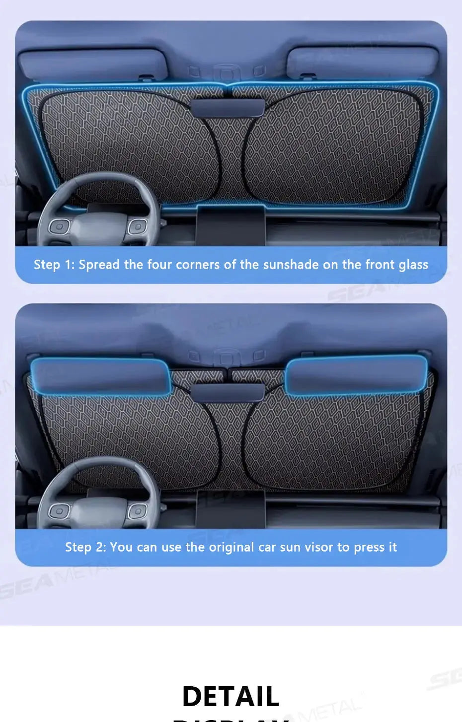 SEAMETAL 5-Layer Car Windshield Sun Shade Cover Foldable Thicken Front Window UV Refletive Sunshade Curtain Sun Protection Cover Spy-shop.com