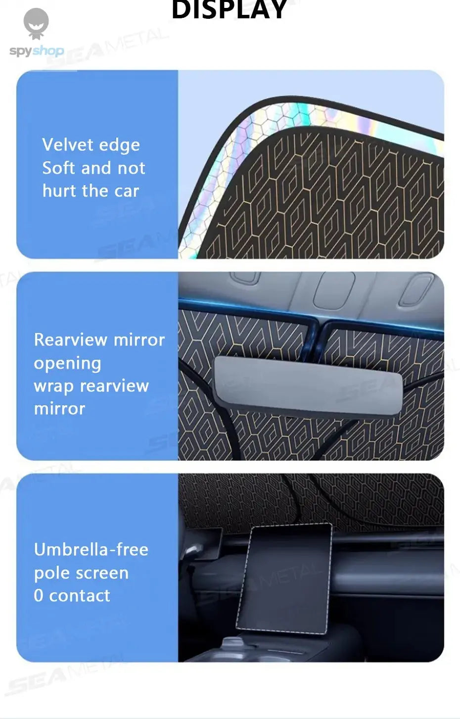SEAMETAL 5-Layer Car Windshield Sun Shade Cover Foldable Thicken Front Window UV Refletive Sunshade Curtain Sun Protection Cover Spy-shop.com