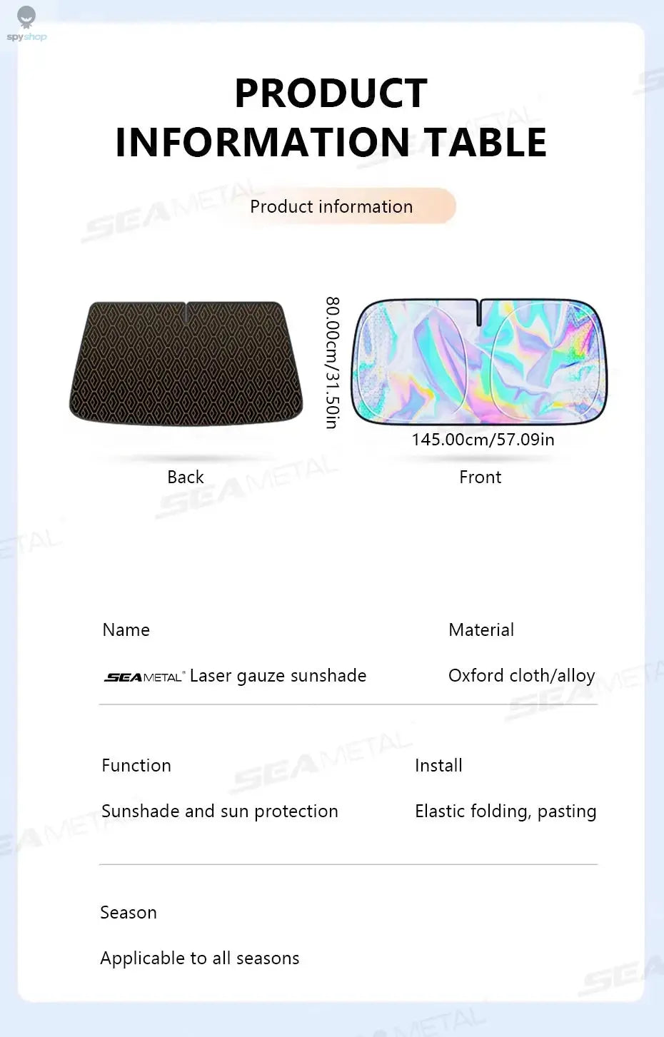 SEAMETAL 5-Layer Car Windshield Sun Shade Cover Foldable Thicken Front Window UV Refletive Sunshade Curtain Sun Protection Cover Spy-shop.com