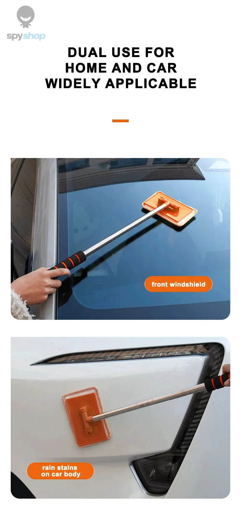 SEAMETAL Car Front Windshield Defogging Brush Telescopic Long handle Car Household Glass Clean Brushes Dust Remover Tool