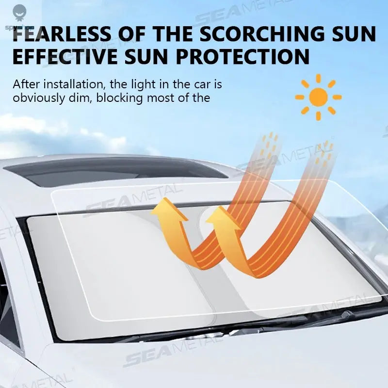 SEAMETAL Car Windshield Sun Shade Cover Foldable Front Window Sun Visor Blocks UV Refletive Car Parasol Sunshade Protector Cover Spy-shop.com