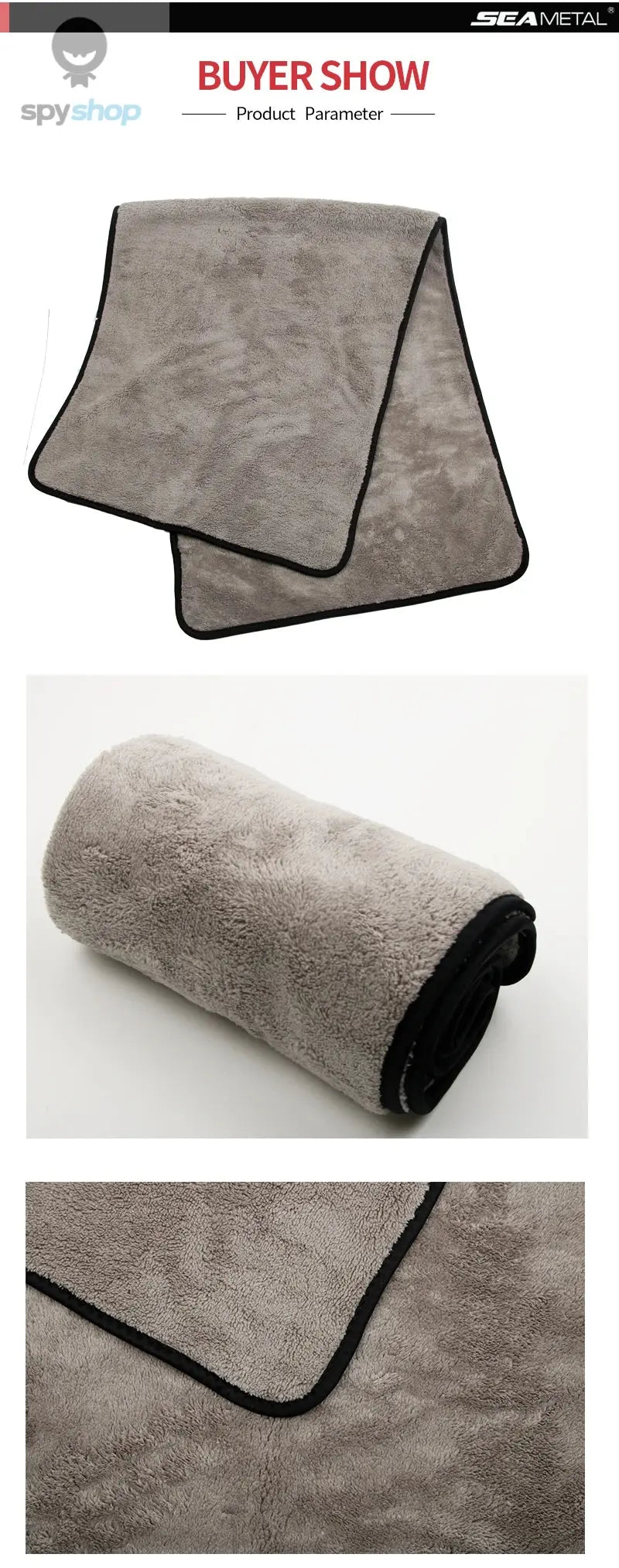 SEAMETAL Microfiber Car Washing Towel Ultra-Soft Car Cleaning Towels High Absorbent Drying Cloth Wash Towel for Car Detailing