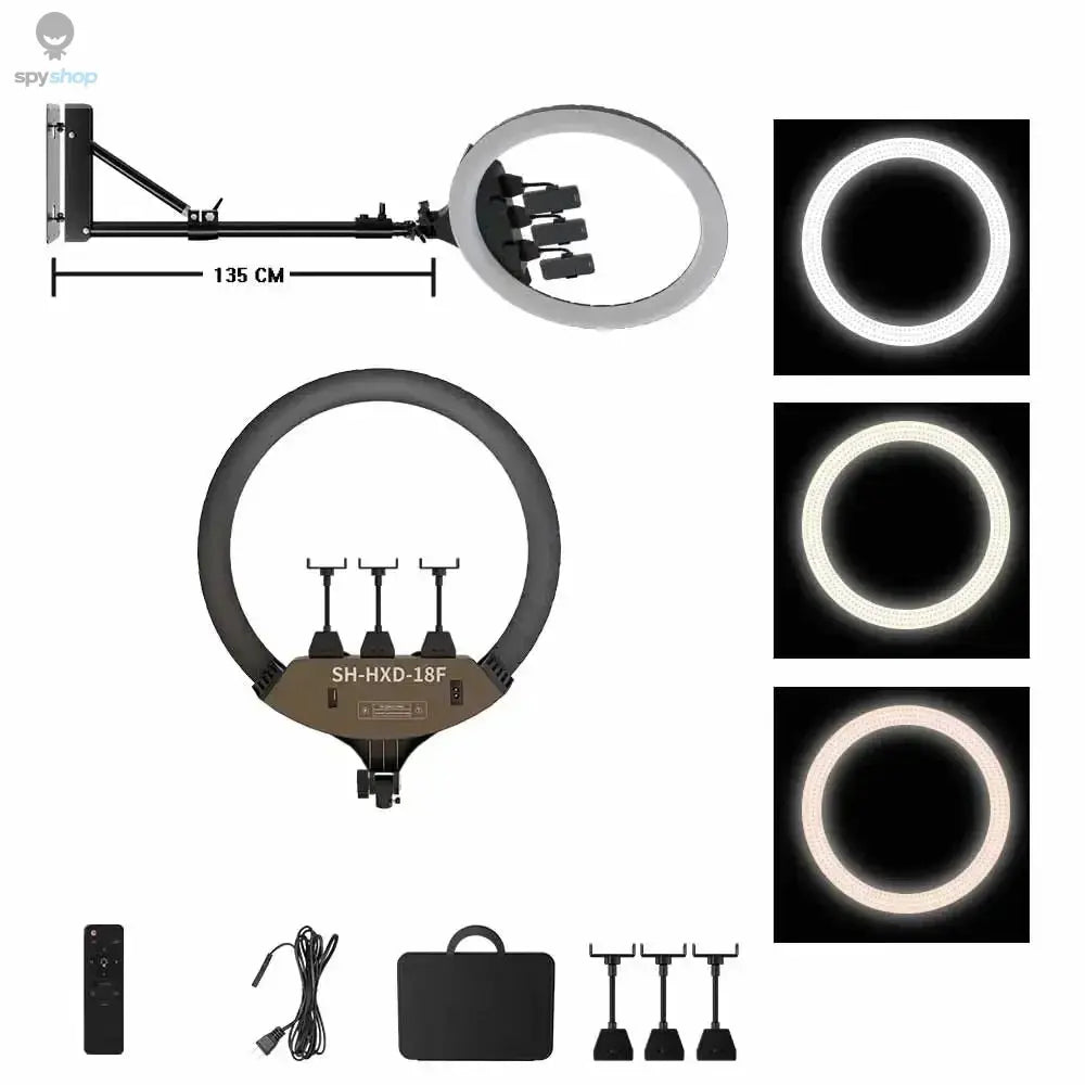SH Ring Light 18inch Kit 36W 6500K Professional LED Control Stand Phone Holder Tube Bag for Tattoo Lash Extension Barber Light