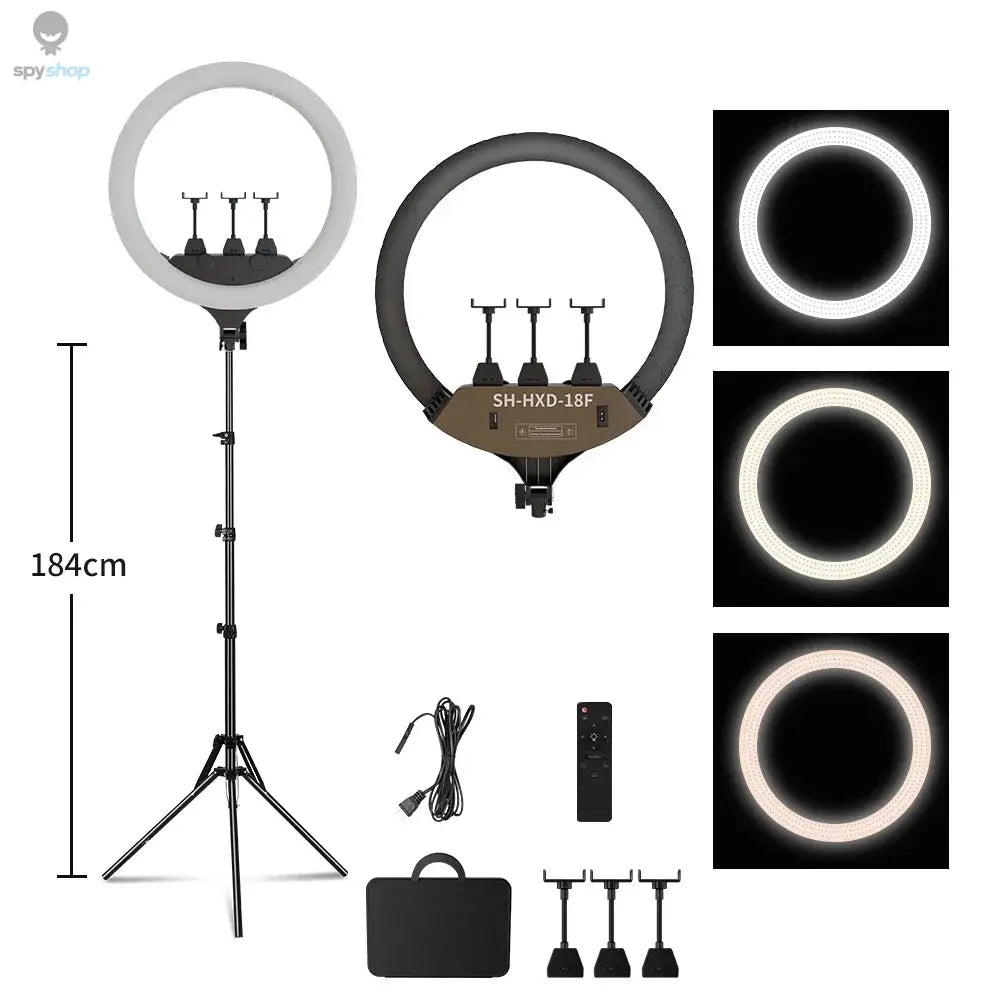 SH Ring Light 18inch Kit 36W 6500K Professional LED Control Stand Phone Holder Tube Bag for Tattoo Lash Extension Barber Light