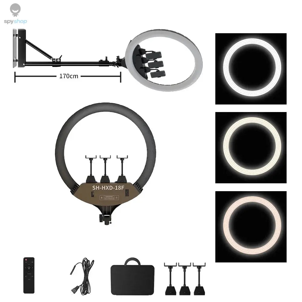 SH Ring Light 18inch Kit 36W 6500K Professional LED Control Stand Phone Holder Tube Bag for Tattoo Lash Extension Barber Light