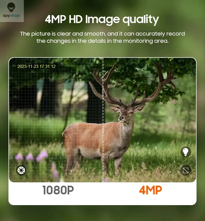 SHIWOJIA 4MP 4G Solar Security Cameras WIFI Wireless Outdoor 2K 360° View Animal Monitoring Camouflage Color Battery PTZ Camera Spy-shop.com