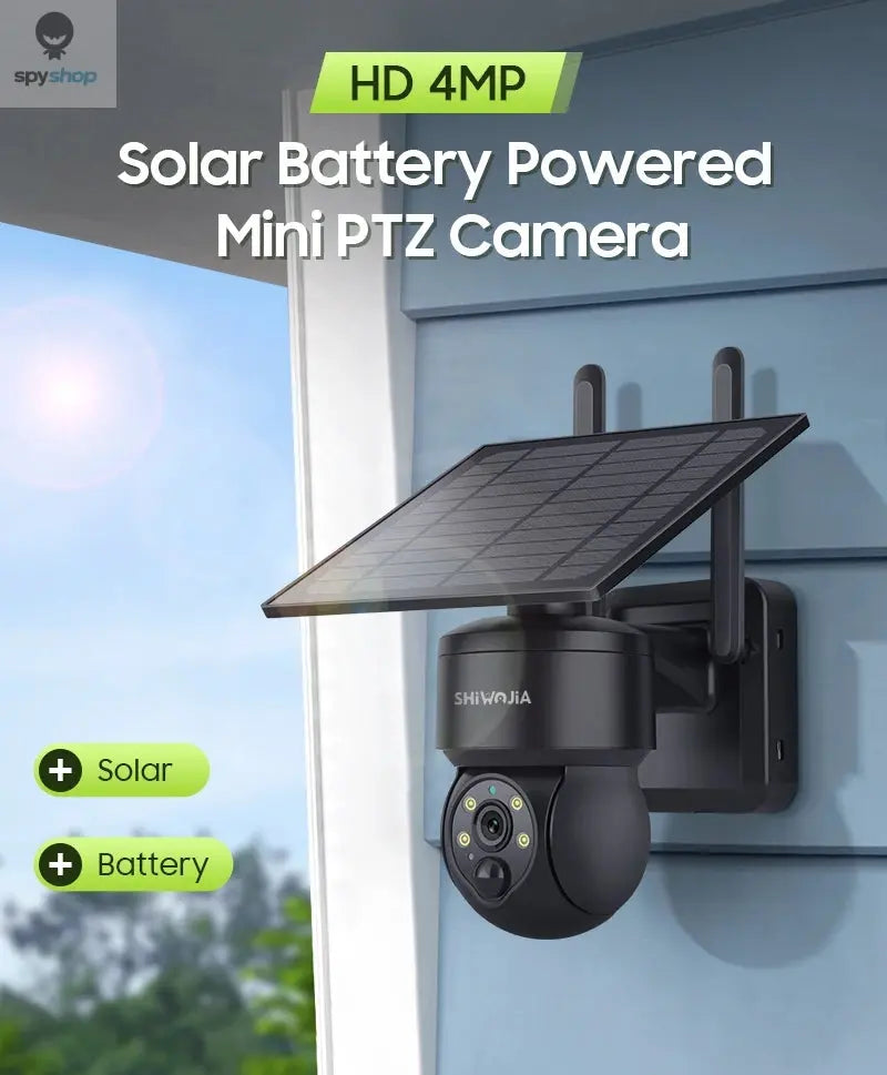 SHIWOJIA WIFI Wireless PTZ Solar Camera 4G SIM 4MP Outdoor Solar Panel Two Way Audio Security Protection CCTV Camera Battery Cam Spy-shop.com