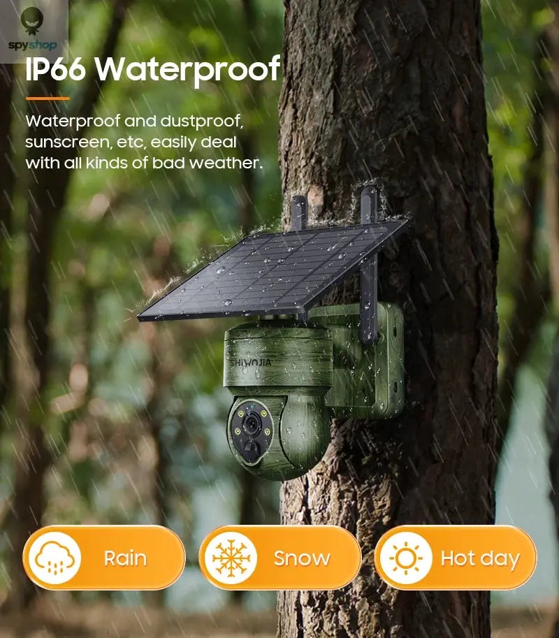 SHIWOJIA WIFI Wireless PTZ Solar Camera 4G SIM 4MP Outdoor Solar Panel Two Way Audio Security Protection CCTV Camera Battery Cam Spy-shop.com