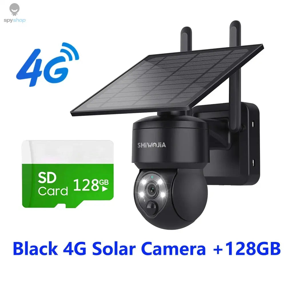 SHIWOJIA WIFI Wireless PTZ Solar Camera 4G SIM 4MP Outdoor Solar Panel Two Way Audio Security Protection CCTV Camera Battery Cam Spy-shop.com