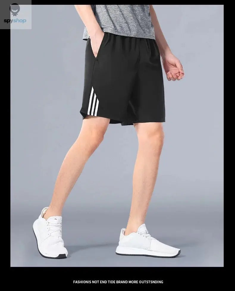 SONECHOKI Running Shorts Men Striped Printing Loose Basketball Sport Gym Breathable Shorts Fitness Training Workout Bottom Male