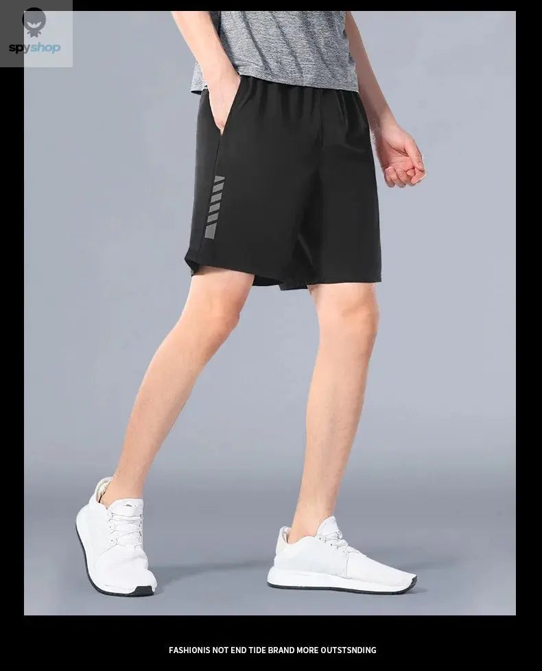 SONECHOKI Running Shorts Men Striped Printing Loose Basketball Sport Gym Breathable Shorts Fitness Training Workout Bottom Male