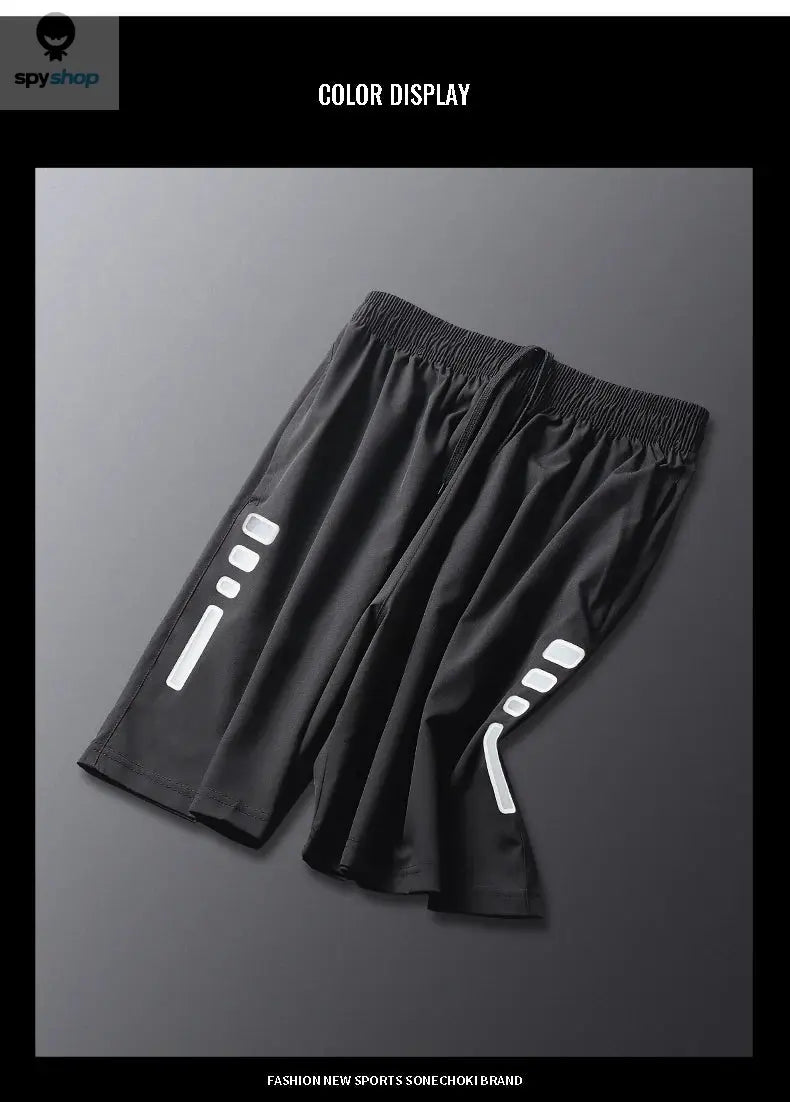 SONECHOKI Running Shorts Men Striped Printing Loose Basketball Sport Gym Breathable Shorts Fitness Training Workout Bottom Male