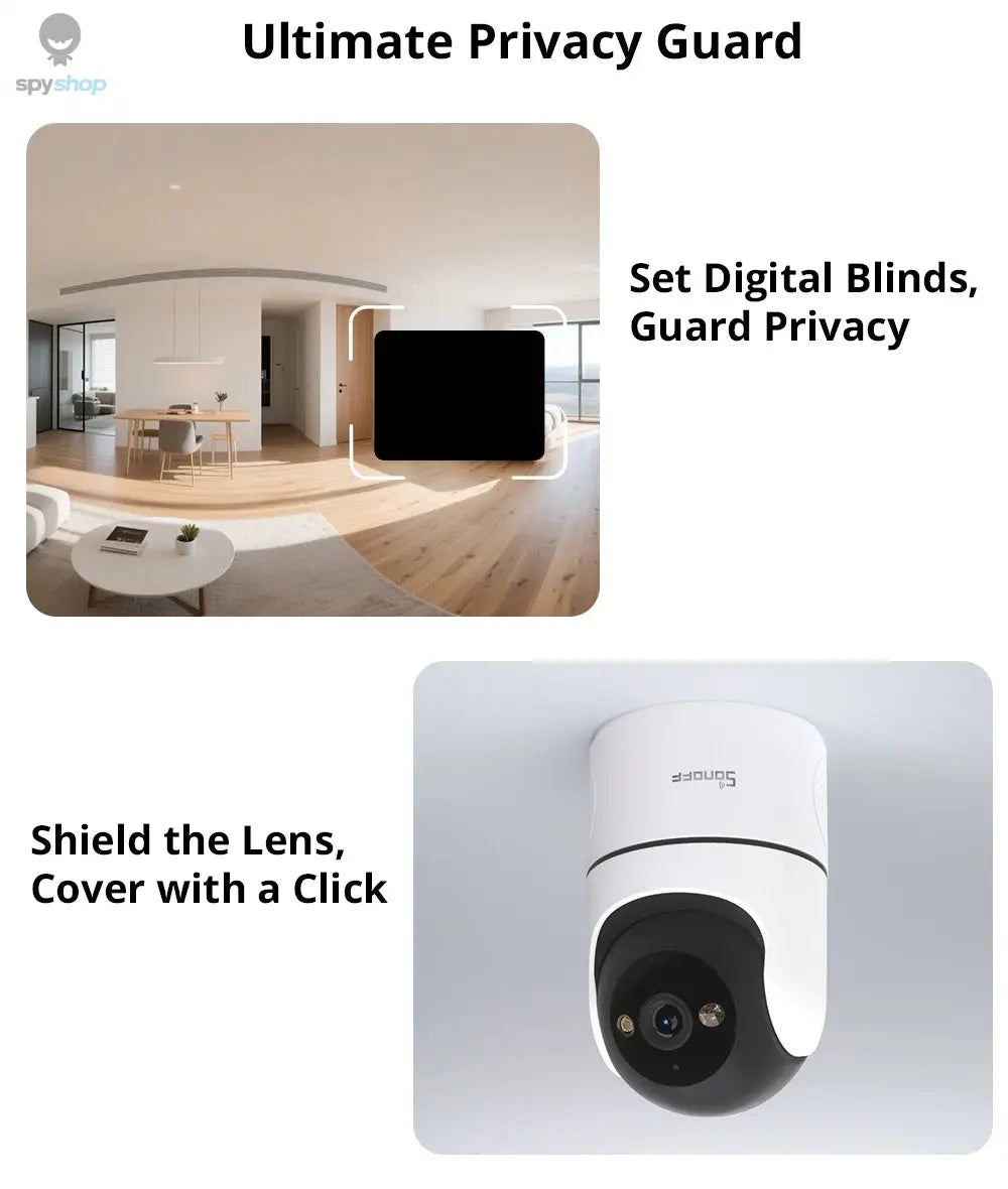 SONOFF CAM PT2 Smart Home Security Camera Smart Night Vision 360° Panoramic View Remote HD Monitoring with Real-Time Interaction Spy-shop.com