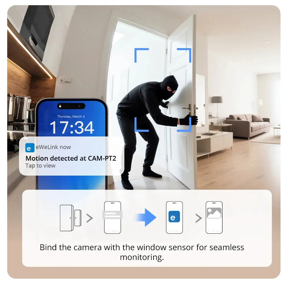 SONOFF CAM PT2 Smart Home Security Camera Smart Night Vision 360° Panoramic View Remote HD Monitoring with Real-Time Interaction Spy-shop.com