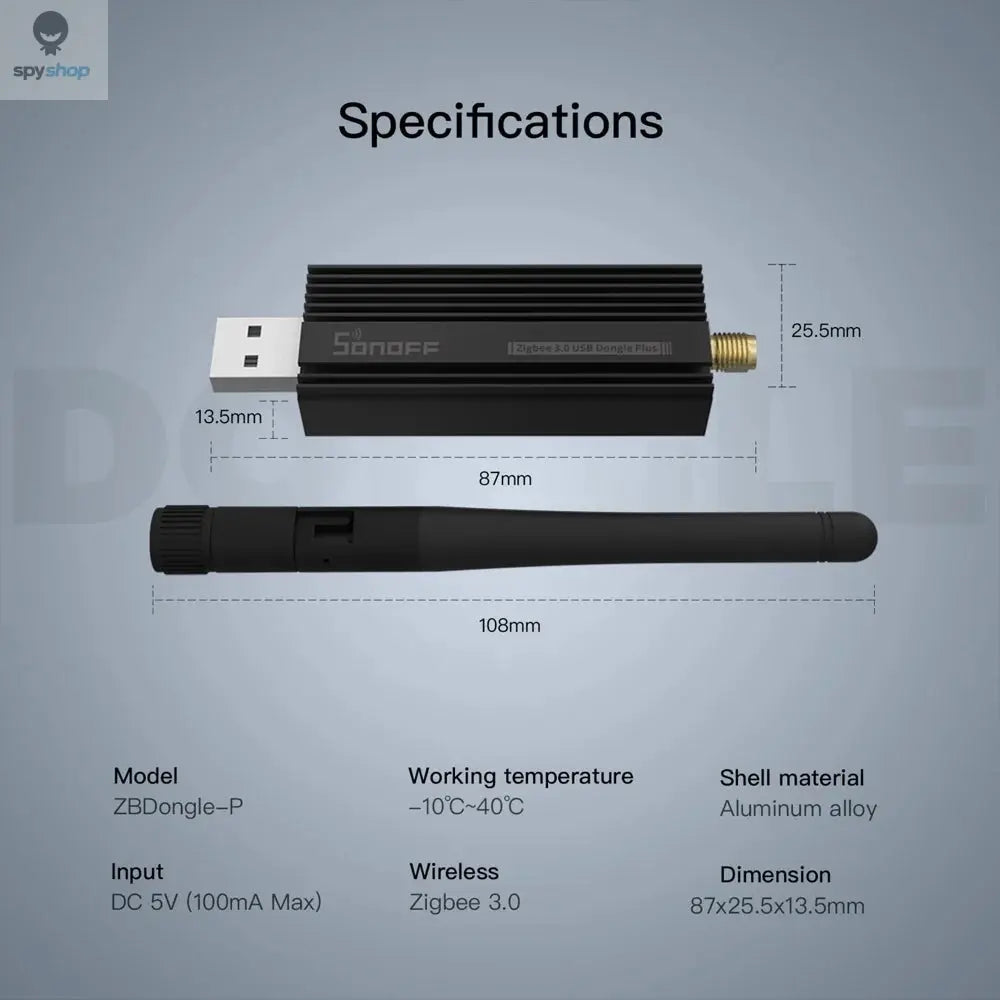 SONOFF ZB Dongle-P Zigbee 3.0 USB Dongle Plus Universal Zigbee Gateway Support via ZHA or Zigbee2MQTT Sonoff Zigbee Series Spy-shop.com