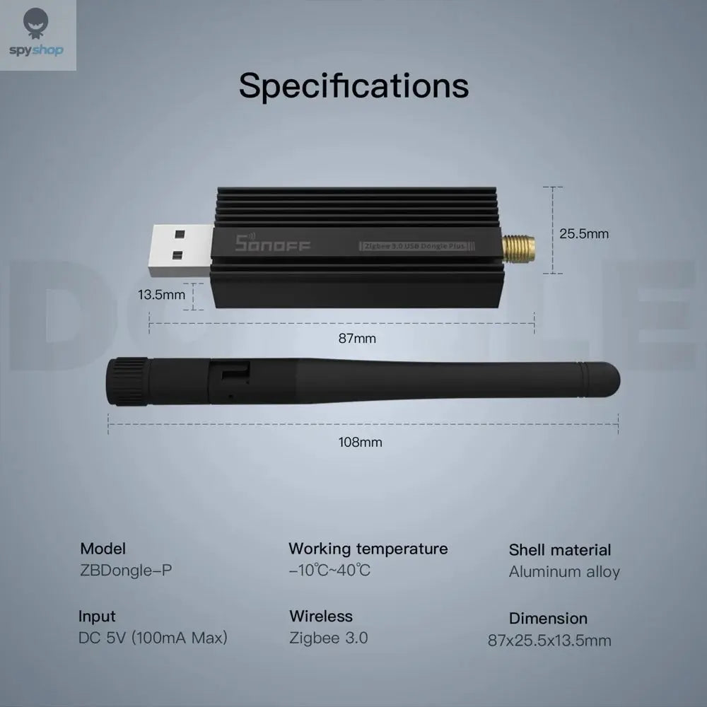 SONOFF ZB Dongle-P Zigbee 3.0 USB Dongle Plus Universal Zigbee Gateway Support via ZHA or Zigbee2MQTT Sonoff Zigbee Series Spy-shop.com