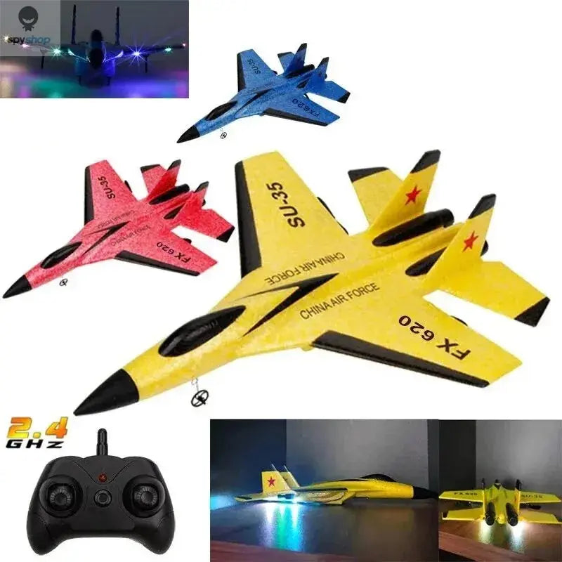 SU35 RC Plane FX620 FX820 2.4G Remote Control Flying Model Glider Airplane With LED Lights Aircraft Foam Toys For Children Gifts Spy-shop.com