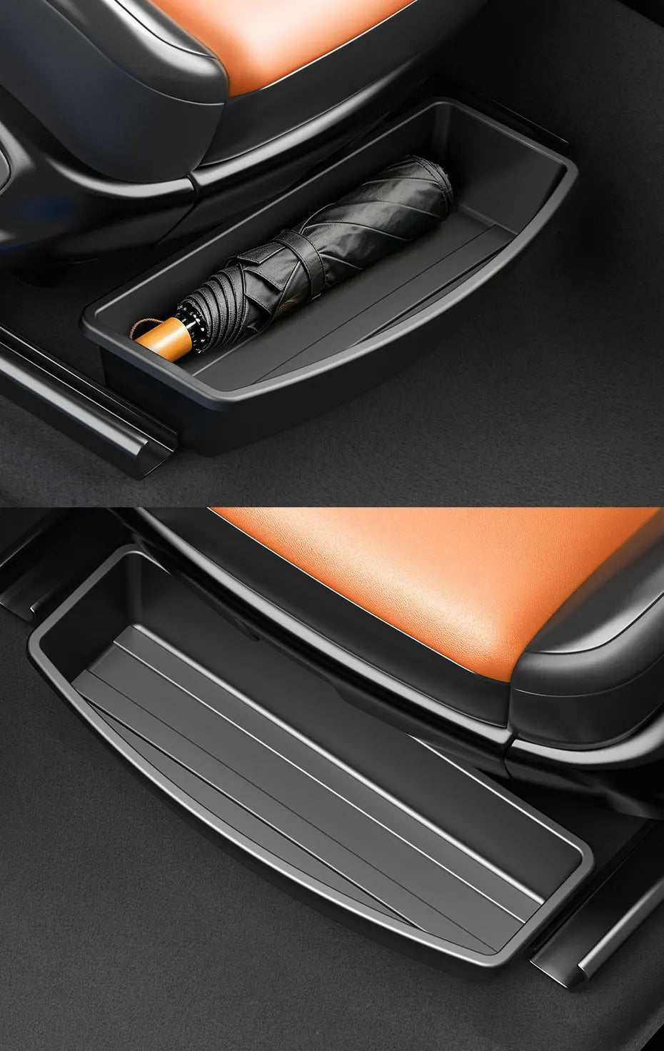 SEAMETAL Under Seat Storage Box Universal Car Seat Bottom Organizer Box Removable Storage Box Gadget Case Universal Accessories