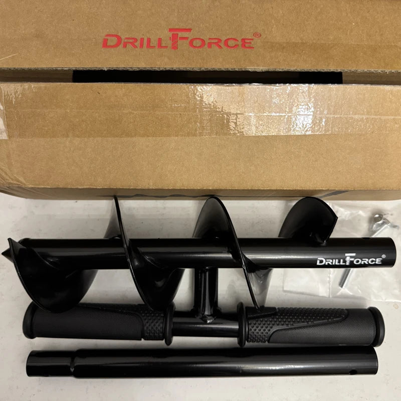 Drillforce Earth Auger Drill Bit with Handle DIY Tools Handheld Manual Digger Post Hole Drill Bit Spiral Garden Ground Auger