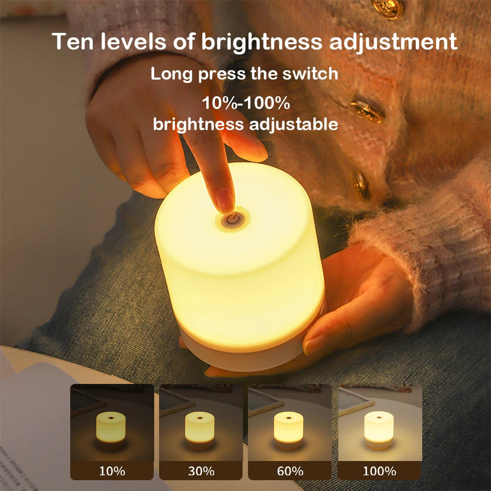 Luz noturna LED tátil com três cores