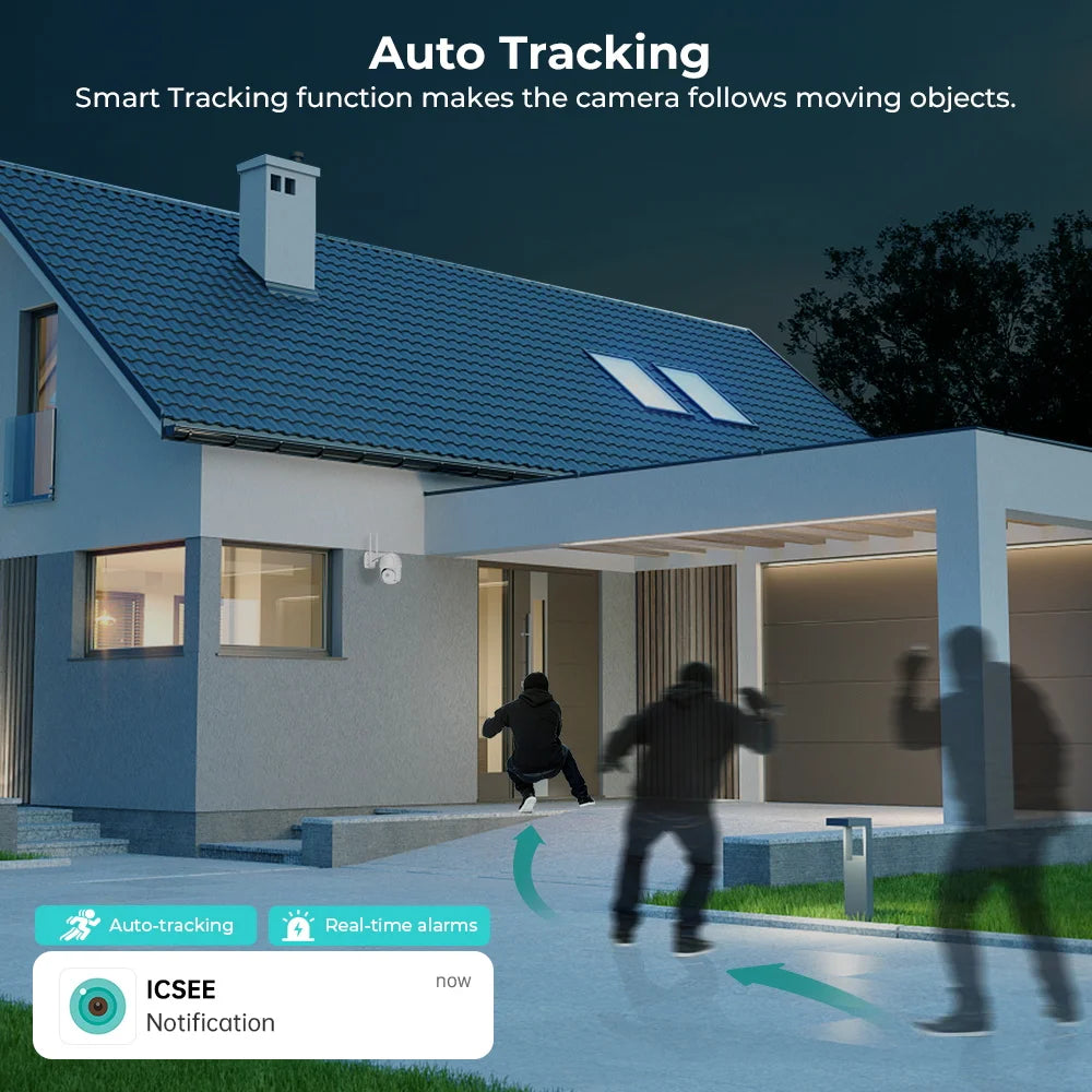 8MP 4K WiFi PTZ IP Camera with Auto Tracking and Two-Way Audio