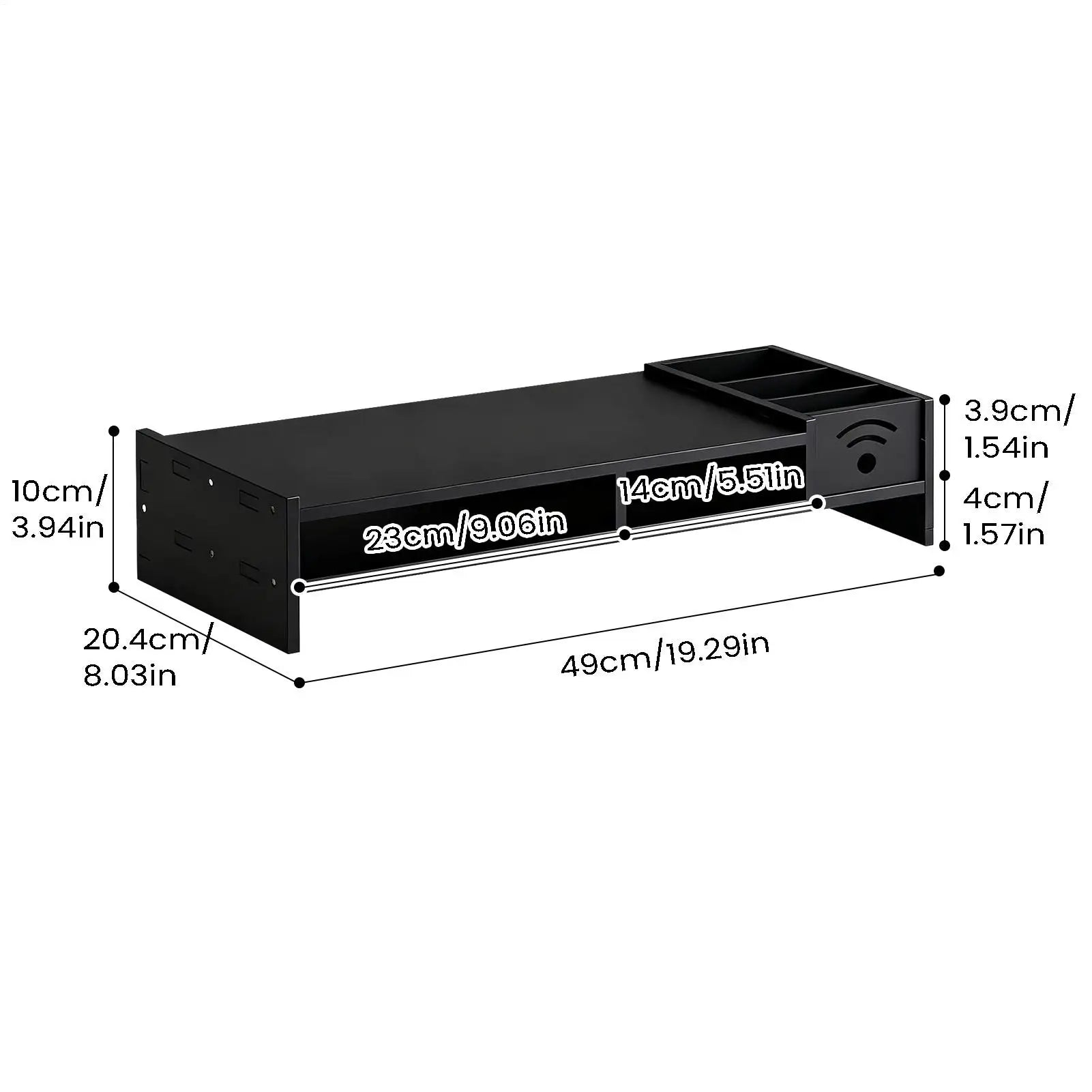 2 Tier Monitor Stand Riser with Storage Shelf 11cm Ergonomic Lift